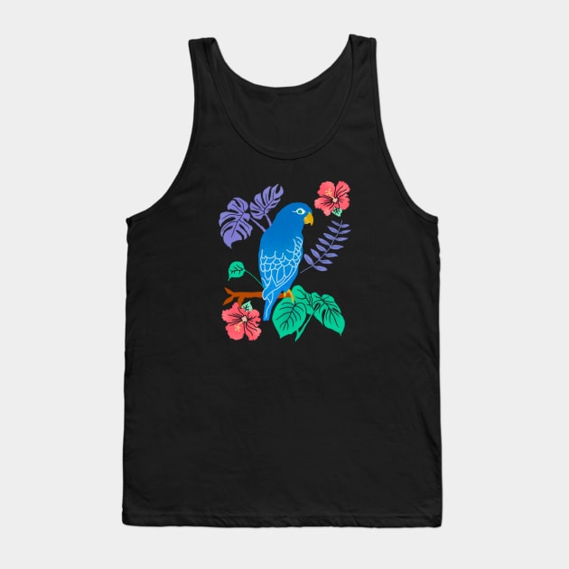 Parrot and Tropical Plants Tank Top by srojas26